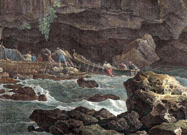 LES PECHEURS DES MONTS PYRENEES - fishing print - detail.