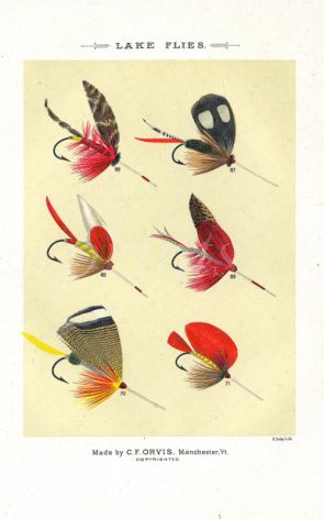 ORVIS - LAKE FLIES plate (J) fishing print