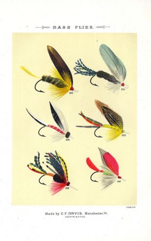 ORVIS - BASS FLIES plate (Z) fishing print