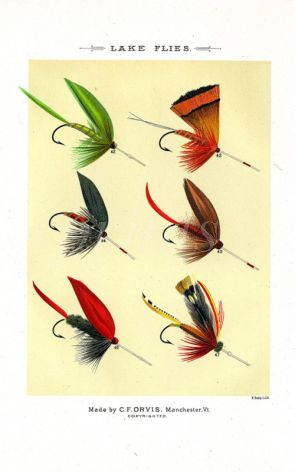 ORVIS - LAKE FLIES plate (F) fishing print