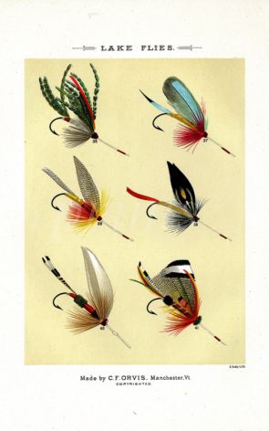 ORVIS - LAKE FLIES plate (E) fishing print