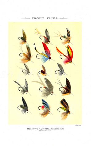 ORVIS - TROUT FLIES plate (M) fishing print