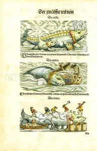 GESNER SEA MONSTERS ATTACKING SHIPS