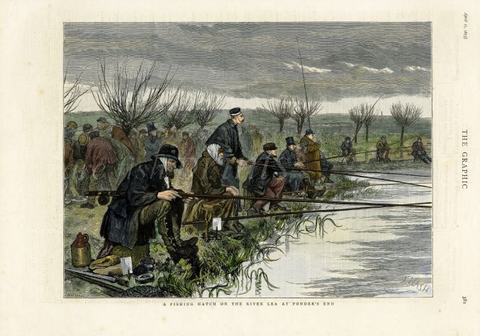  A FISHING MATCH ON THE RIVER LEA AT PONDER'S END 1875