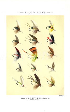ORVIS - TROUT FLIES plate (O) fishing print