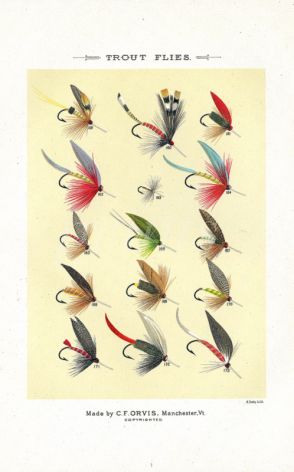 ORVIS - TROUT FLIES plate (R) fishing print
