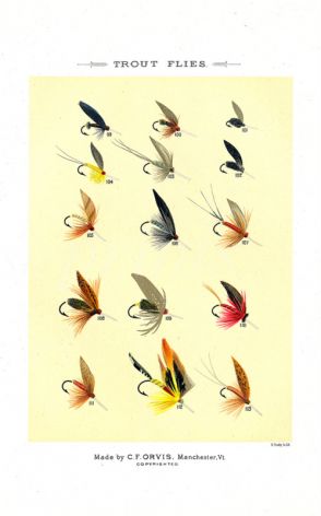 ORVIS - TROUT FLIES plate (N) fishing print