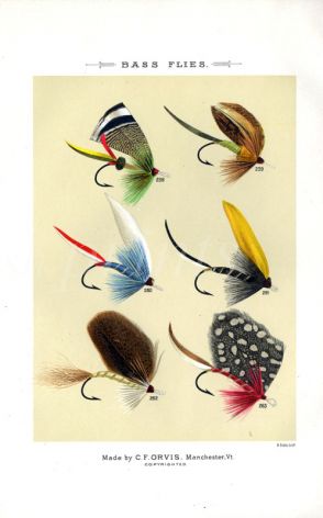 ORVIS - BASS FLIES plate (AA) fishing print