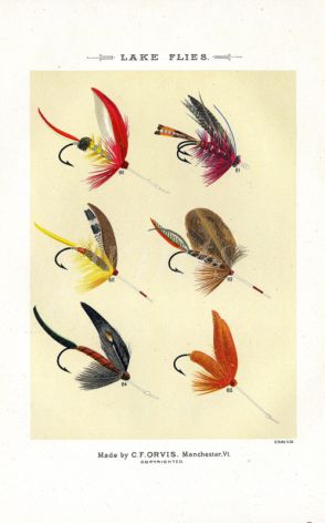 ORVIS - LAKE FLIES plate (I) fishing print
