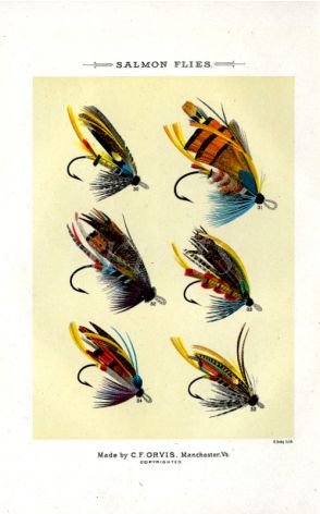 ORVIS - SALMON FLIES - plate (D) fishing print