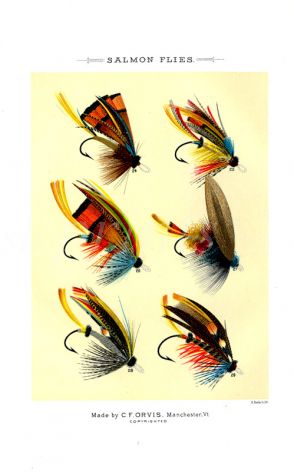 ORVIS - SALMON FLIES plate (C) fishing print