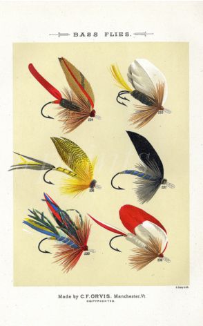 ORVIS - BASS FLIES plate (W) fishing print