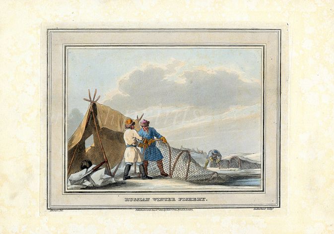 ATKINSON / SOUTHERLAND: RUSSIAN WINTER FISHERY 1813 fishing print 